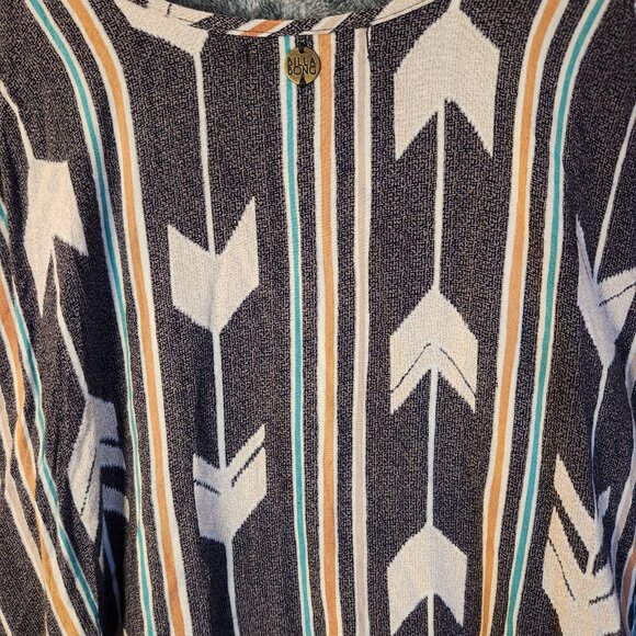 Billabong Grey Mini Dress Handkerchief Hem Boho Hippie Arrow Womens Size Medium - Picture 10 of 13